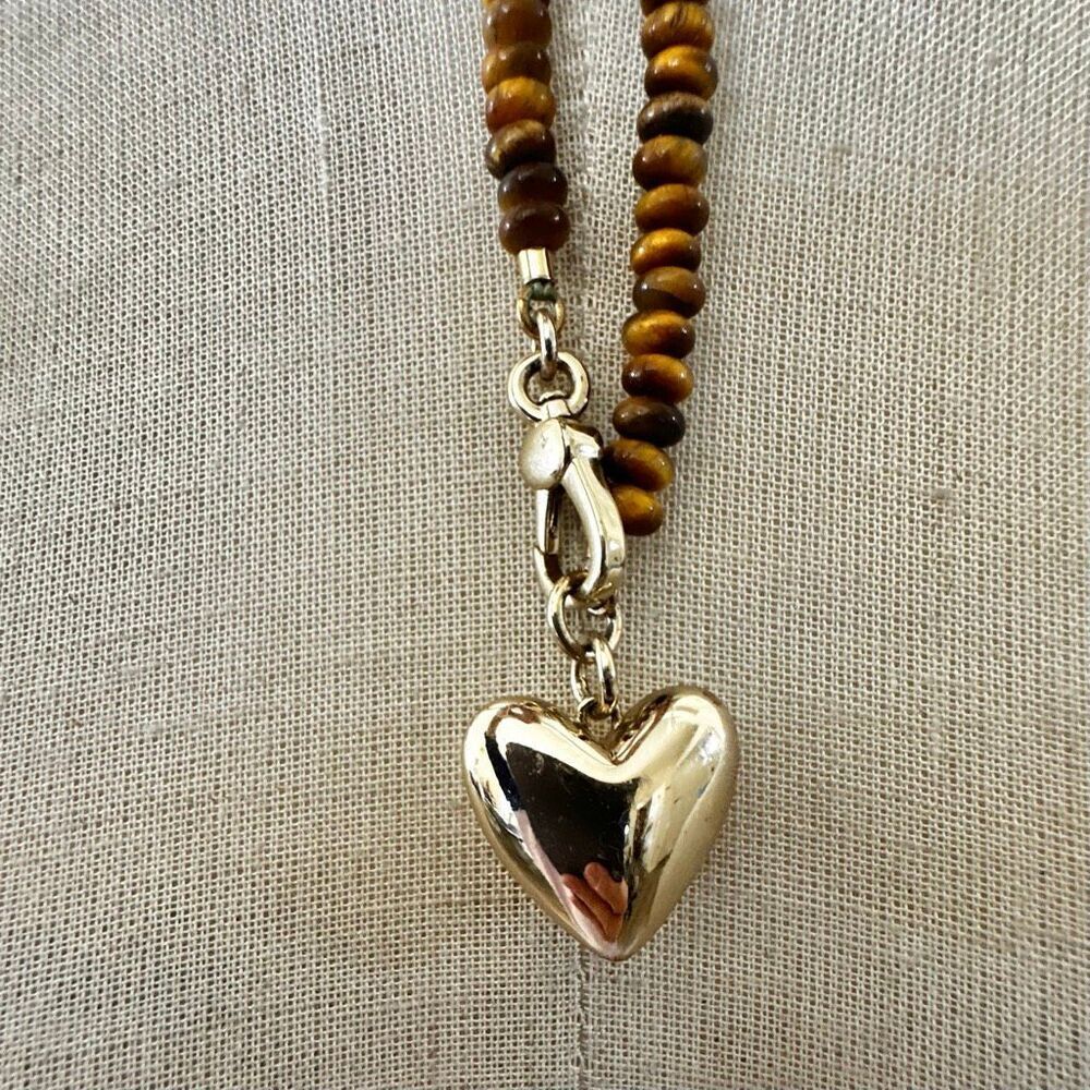 Rebecca Minkoff Gold Plated Beaded Heart Necklace - Picture 4 of 11